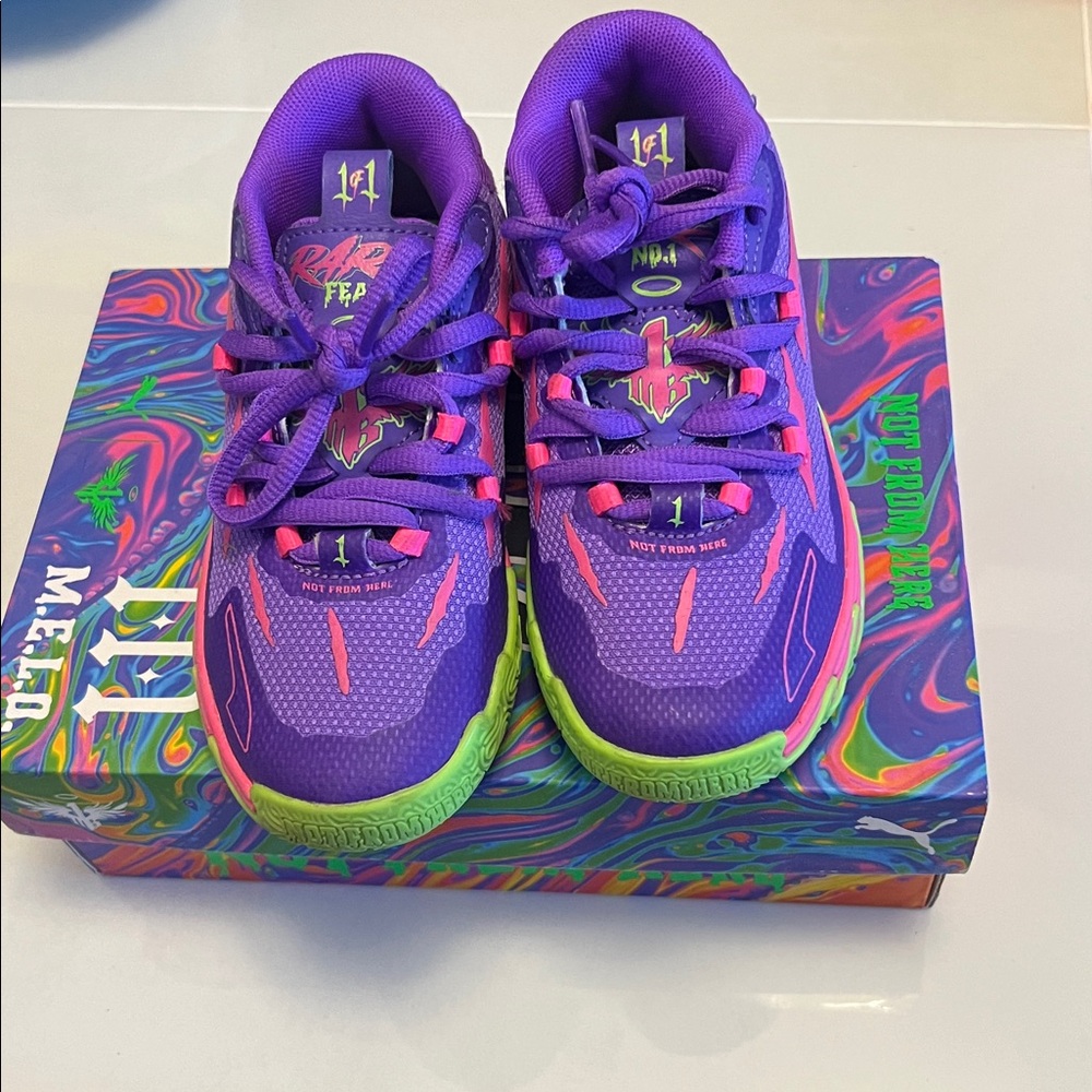 Puma MB.03 Toxic PS Sneakers - Purple and Green